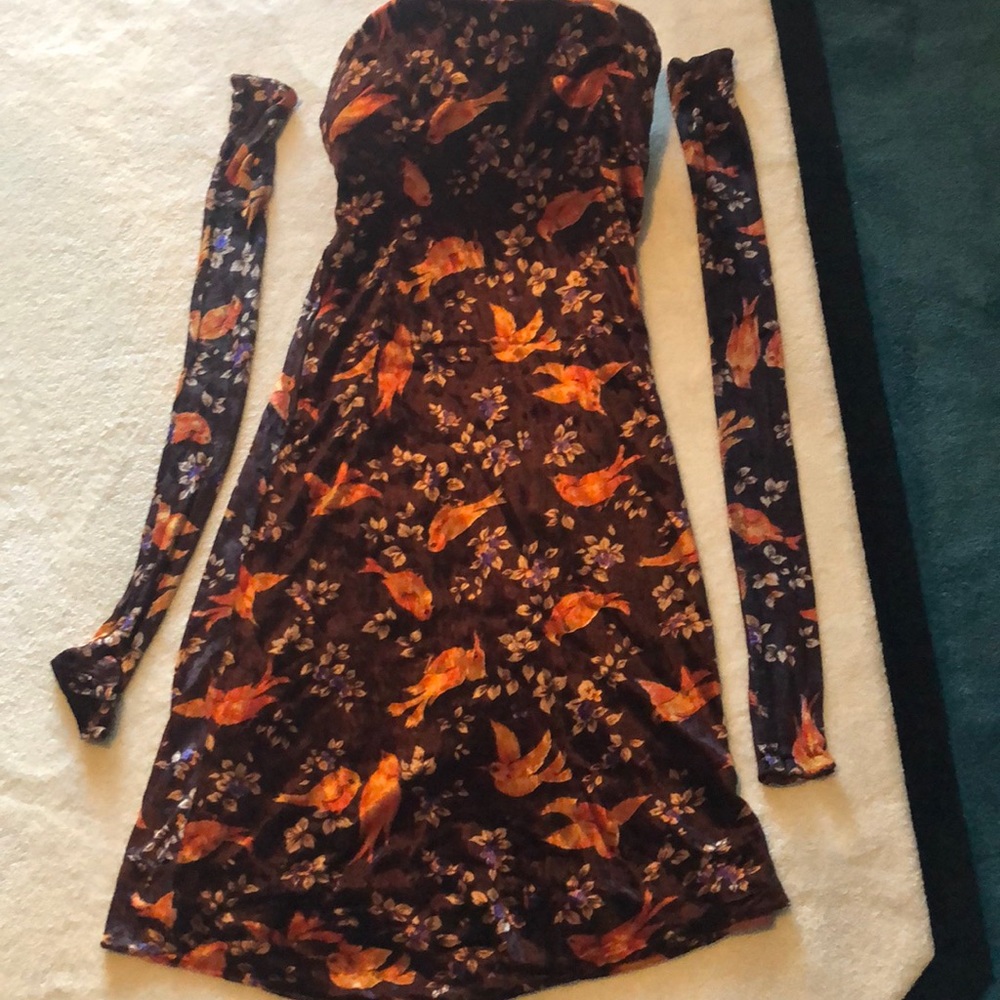 70’s vintage velvet sleeveless dress, gloves